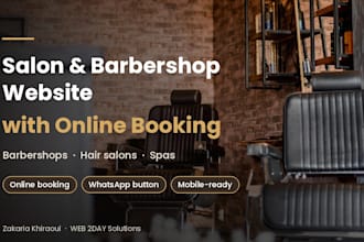 build a salon, barbershop or spa website with online booking