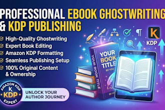 be your expert ebook ghostwriter, book writer, and amazon KDP book publisher