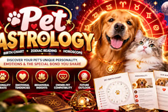 do a personalized pet astrology birth chart, pet horoscope, pet zodiac reading