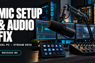 setup or fix mic, dual PC audio routing and stream deck for clear streaming