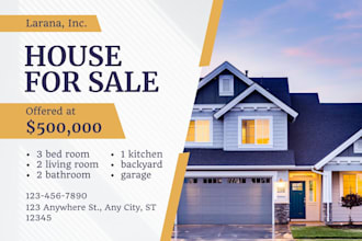 design real estate listing flyers, property brochures real estate flyer, logo