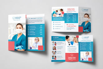 design medical flyers, healthcare brochures, dental flyers, and trifold brochure