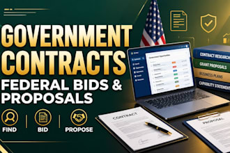 find government contracts, research bids and prepare winning proposals