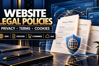 write your website privacy policy, terms of service, and ccpa gdpr compliance