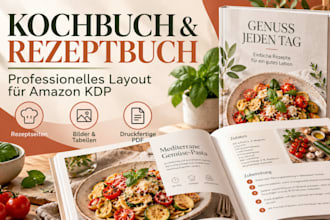 ich gestalte ihr kochbuch und rezeptbuch druckfertig fur amazon KDP