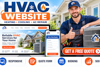 build hvac website ac repair website heating cooling contractor website