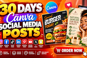 design 30 days social media post posts canva templates social media posts design