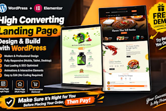 design wordpress landing pages for restaurants, gyms, and supplements