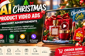 create ai christmas product video ads, discount product ads for christmas, ai ad