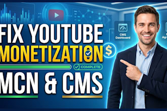 fix youtube monetization, setup mcn link, and resolve cms copyright claims