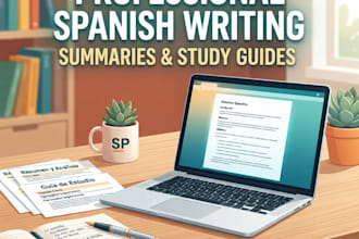 write study guides, summaries, and articles in spanish