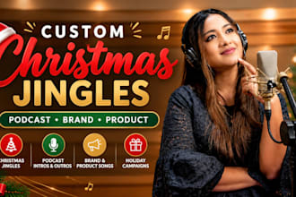write a custom christmas jingle, podcast intro, outro, band slogan song