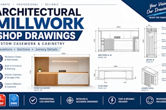 draft architectural millwork shop drawings and details