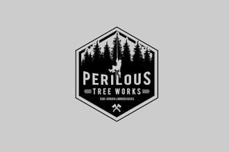 design awesome masculine tree service logo