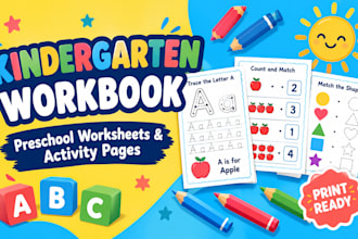 design kindergarten worksheet preschool educational activity book workbook