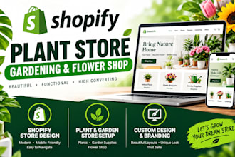 design a shopify plant store gardening and flower shop