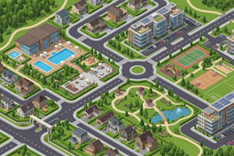 design property amenity maps, community maps and residential layouts