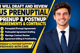 draft US prenuptial prenup postnuptial agreements marriage contract review