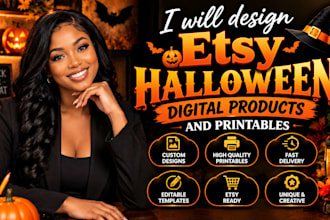 design etsy halloween digital products and printables