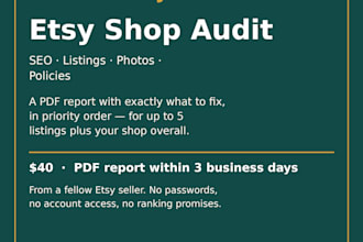 audit your etsy shop for SEO listings photos policies and prioritized fix list