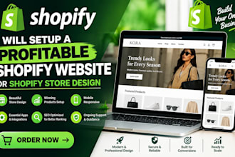 setup profitable shopify website or shopify store design