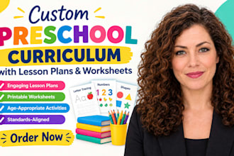 create a preschool curriculum with lesson plans and worksheets