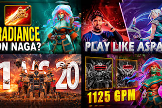 design gaming youtube thumbnails for valorant dota 2 rust