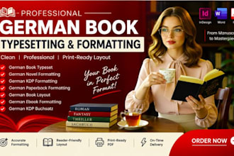 professionally typeset and format your german book, novel, paperback, kdp