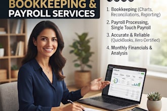 do professional bookkeeping, bank reconciliation, and payroll