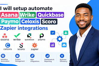 setup automate asana wrike quickbase paymo celoxis scoro zapier integrations