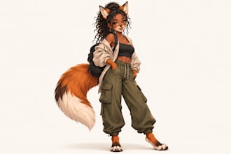 design custom human animal hybrid characters for you