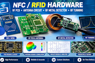 develop nfc rfid hardware, rf pcb antenna circuit, rf metal detector, rf tunning