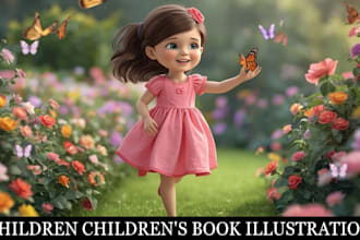 draw amazing 3d children book illustration and children story book for kids