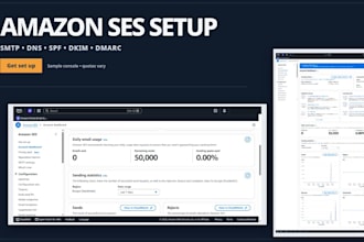 set up amazon ses, SMTP, dns and dmarc on AWS, production access request