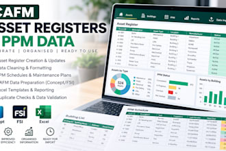 create and organise cafm asset registers and ppm data