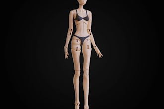 sculpt 3d articulated bjd doll, movable joint, ball joint doll for 3d printing