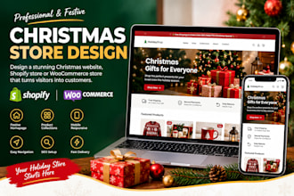 design christmas website christmas shopify store, xmas woocommerce product store