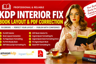 fix KDP interior, book layout, paperback formatting, and print ready PDF errors