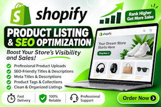 upload shopify products and optimize product SEO