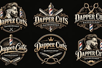 design a professional, barbershop, grooming, vintage, masculine barber shop logo