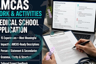 heavily edit amcas work and activities section and medical school application