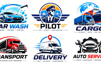 design a professional car wash, pilot, cargo logo