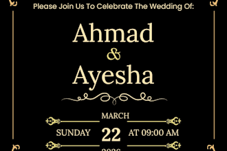 design elegant islamic wedding invitation and nikkah card