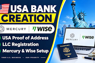 do USA bank creation, llc registration, and proof of address