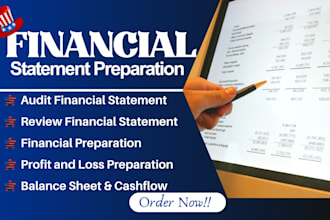 prepare financial statement, profit and loss, bookkeeping in quickbooks