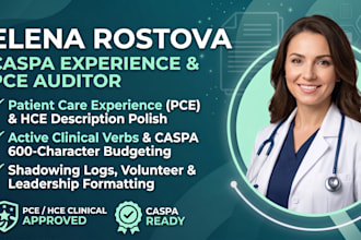 review and edit your caspa experience descriptions and pce entries