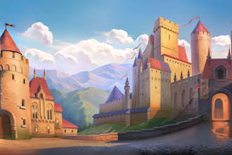 create 2d 3d game assets 2d game environment concept maps game background design