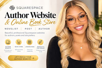 squarespace author website, landing page, book store, novelist, poet