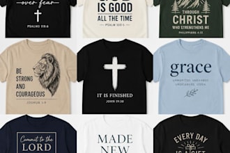 design christian t shirt designs, bible verse and inspirational quote designs