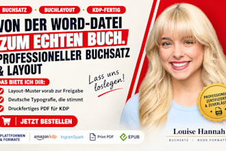 ubernehme buchsatz und buchlayout design fur ihr taschenbuch bei KDP